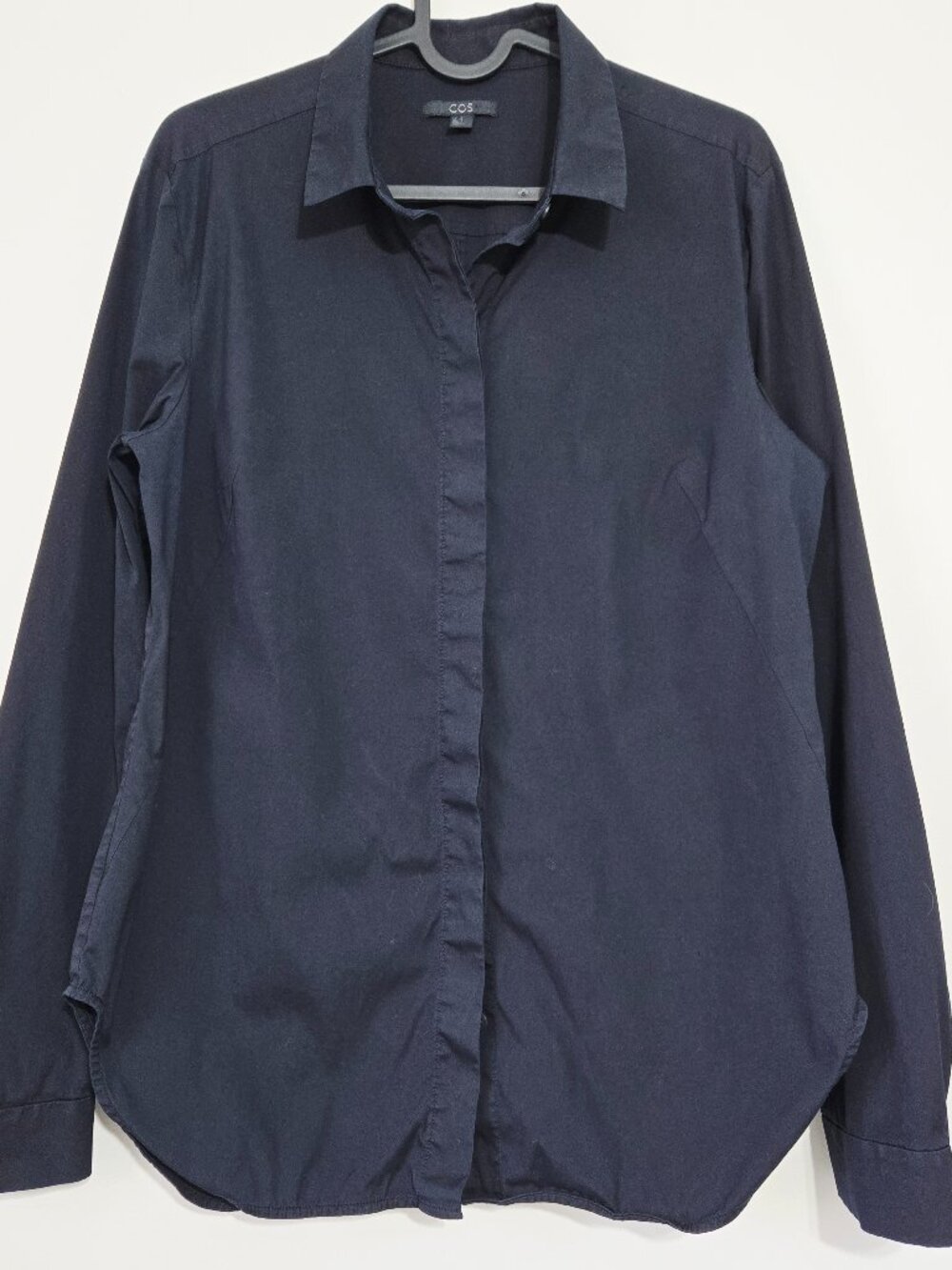 COS Button Down Fitted Shirt Blouse Black Size 12
